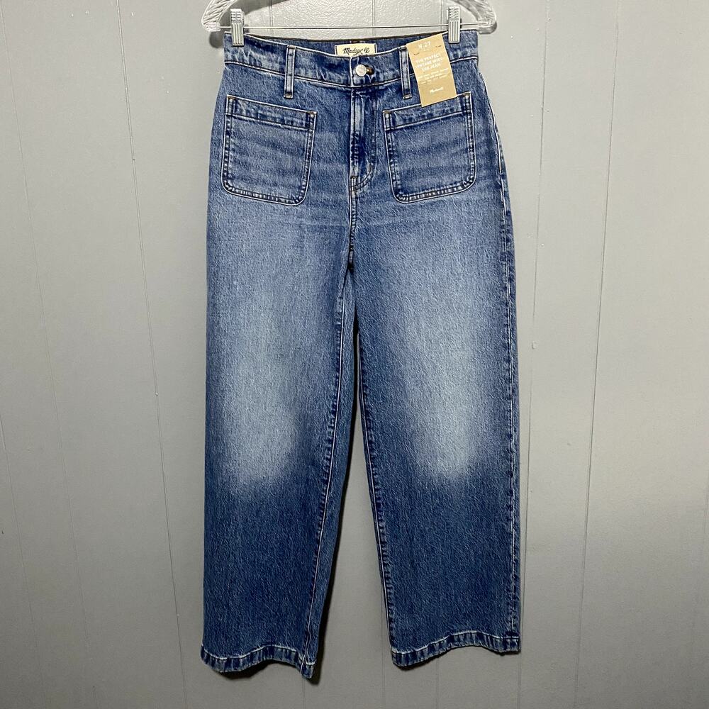 NEW Madewell The Emmett Wide-Leg Full Length Jean Patch Pocket Edition 27 - Picture 3 of 11